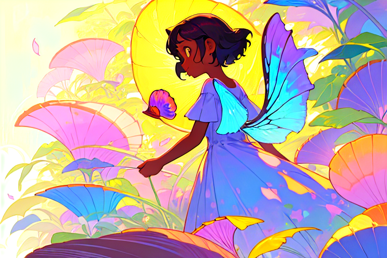 Maya in the garden with seashell
