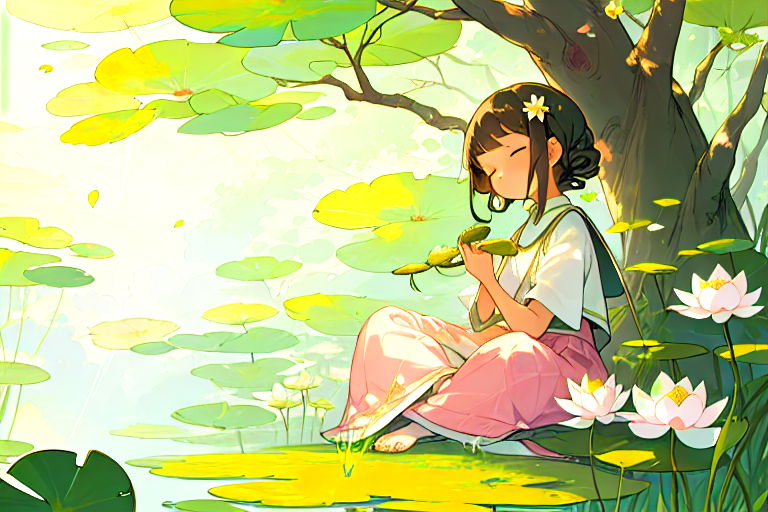 The lotus blooms